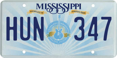 MS license plate HUN347