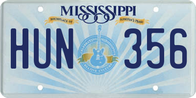 MS license plate HUN356