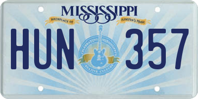 MS license plate HUN357