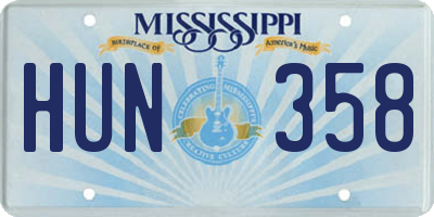 MS license plate HUN358