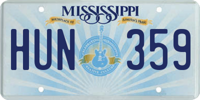 MS license plate HUN359