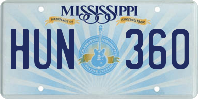 MS license plate HUN360