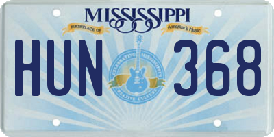 MS license plate HUN368