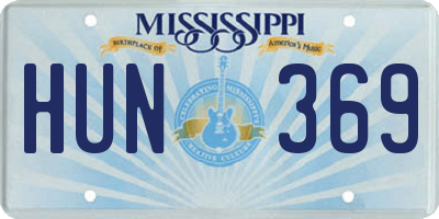 MS license plate HUN369