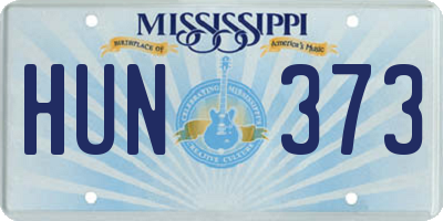 MS license plate HUN373