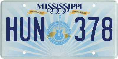 MS license plate HUN378