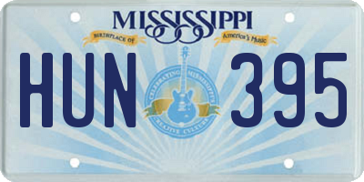 MS license plate HUN395