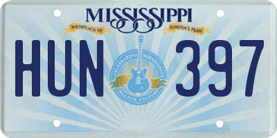 MS license plate HUN397