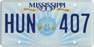 MS license plate HUN407