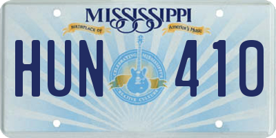 MS license plate HUN410