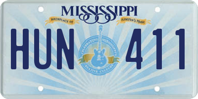 MS license plate HUN411