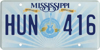 MS license plate HUN416