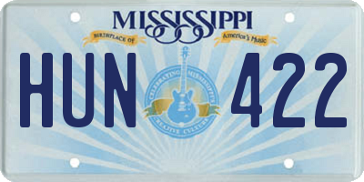 MS license plate HUN422