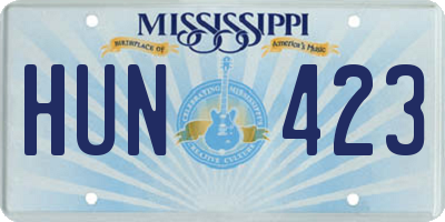 MS license plate HUN423