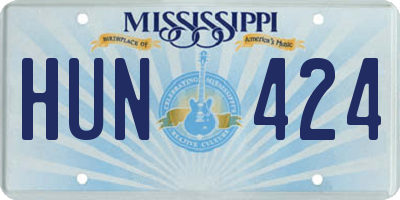 MS license plate HUN424