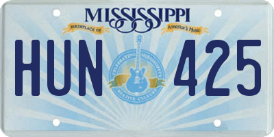 MS license plate HUN425