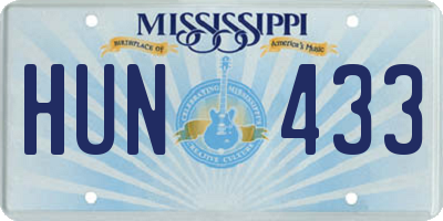 MS license plate HUN433