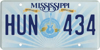 MS license plate HUN434