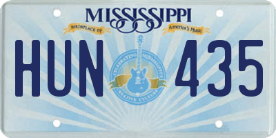 MS license plate HUN435