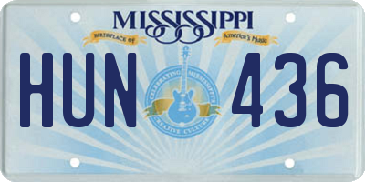 MS license plate HUN436