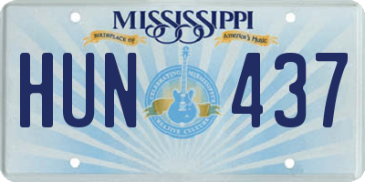 MS license plate HUN437