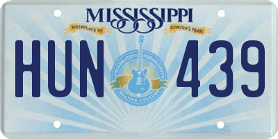 MS license plate HUN439