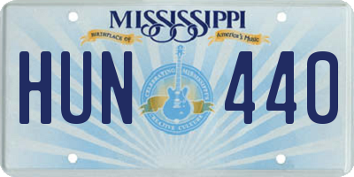 MS license plate HUN440