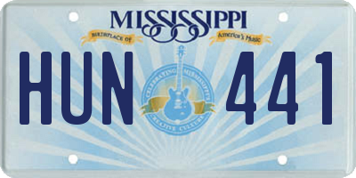 MS license plate HUN441