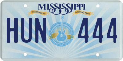 MS license plate HUN444