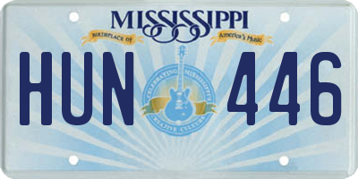 MS license plate HUN446
