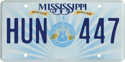 MS license plate HUN447
