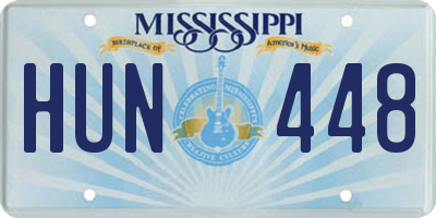 MS license plate HUN448