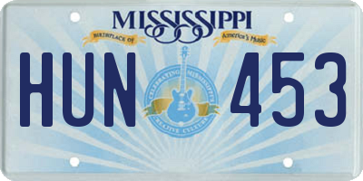 MS license plate HUN453