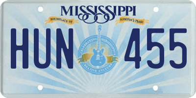 MS license plate HUN455