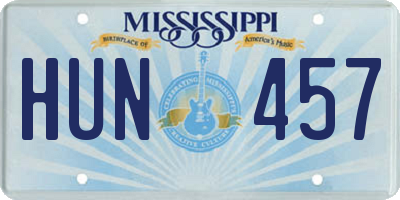 MS license plate HUN457