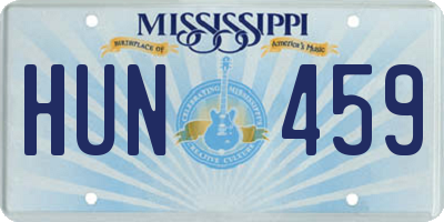 MS license plate HUN459