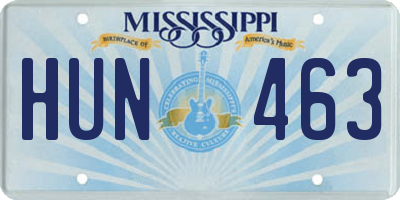MS license plate HUN463