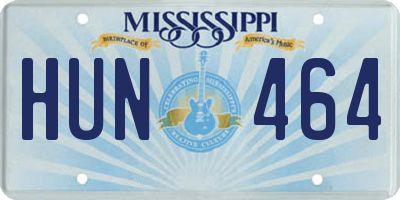 MS license plate HUN464