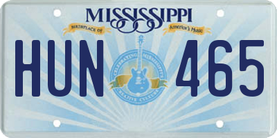 MS license plate HUN465