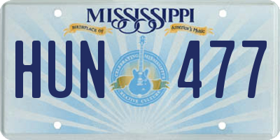 MS license plate HUN477