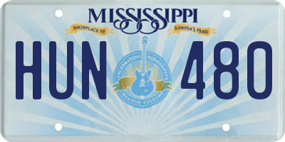 MS license plate HUN480