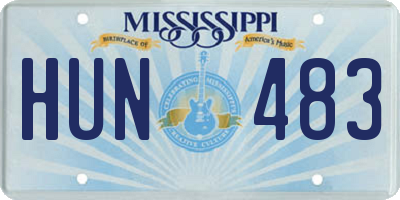 MS license plate HUN483