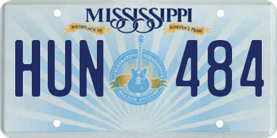 MS license plate HUN484