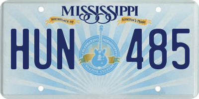 MS license plate HUN485