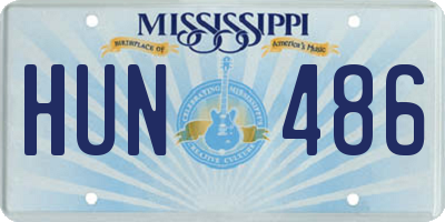 MS license plate HUN486