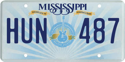 MS license plate HUN487