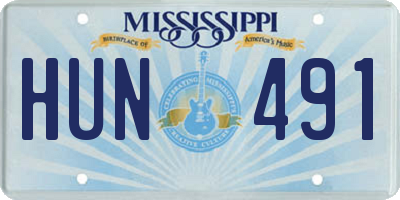 MS license plate HUN491