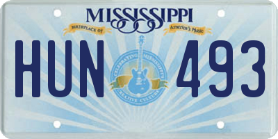 MS license plate HUN493