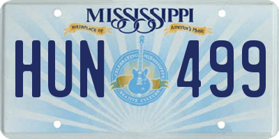 MS license plate HUN499