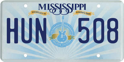 MS license plate HUN508